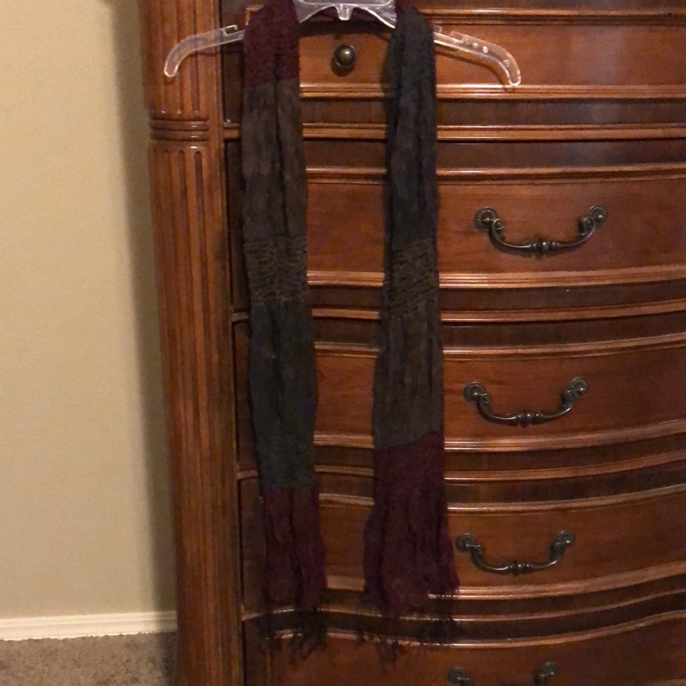 Burgundy and green scarf